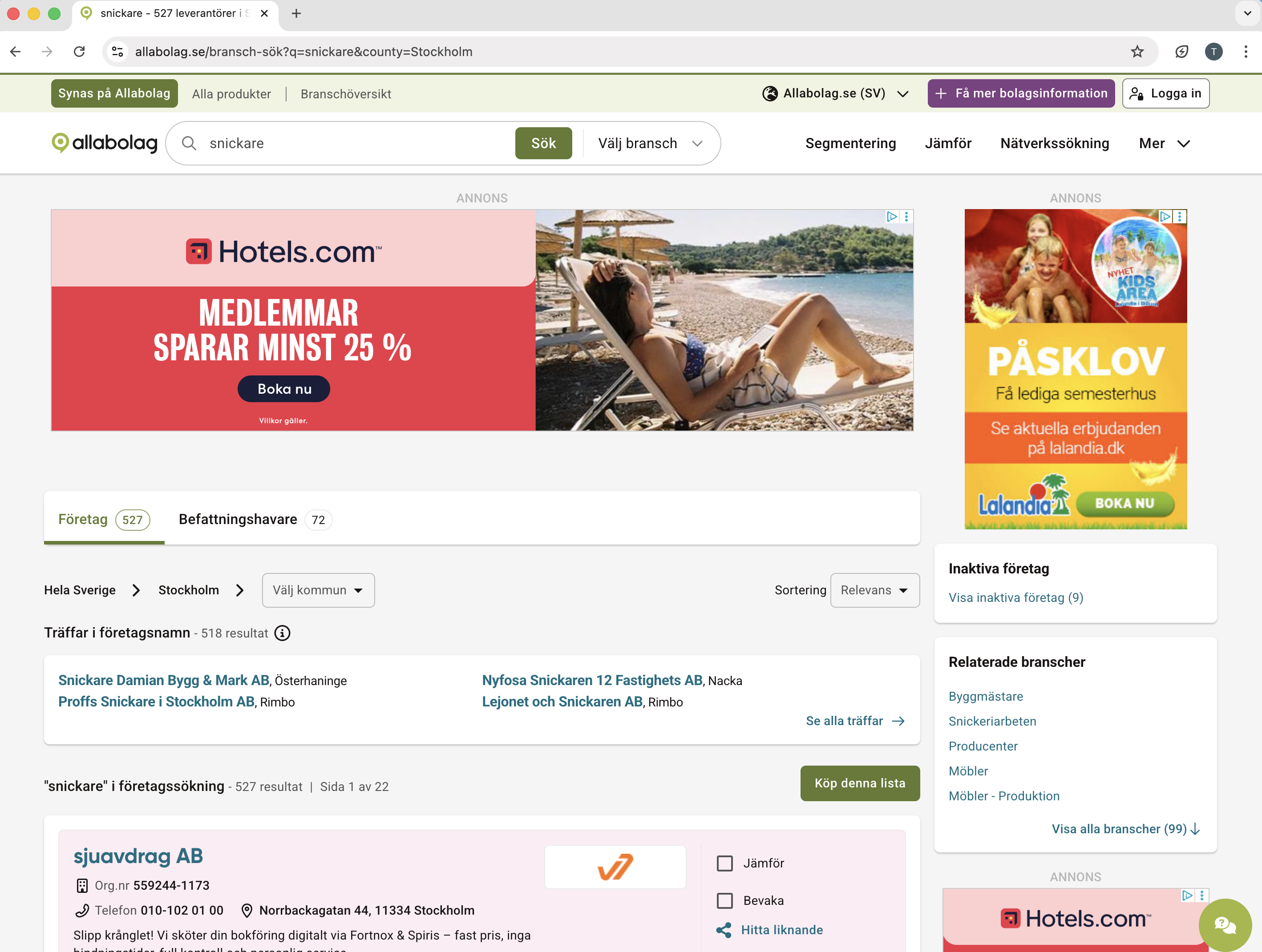 Allabolag resultatsida